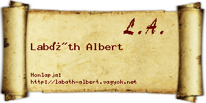 Labáth Albert névjegykártya